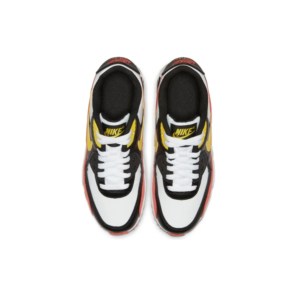 Nike Air Max 90 White Yellow Black Crimson (GS) White/Chrome Yellow-Black-Bright Crimson (833412-120)