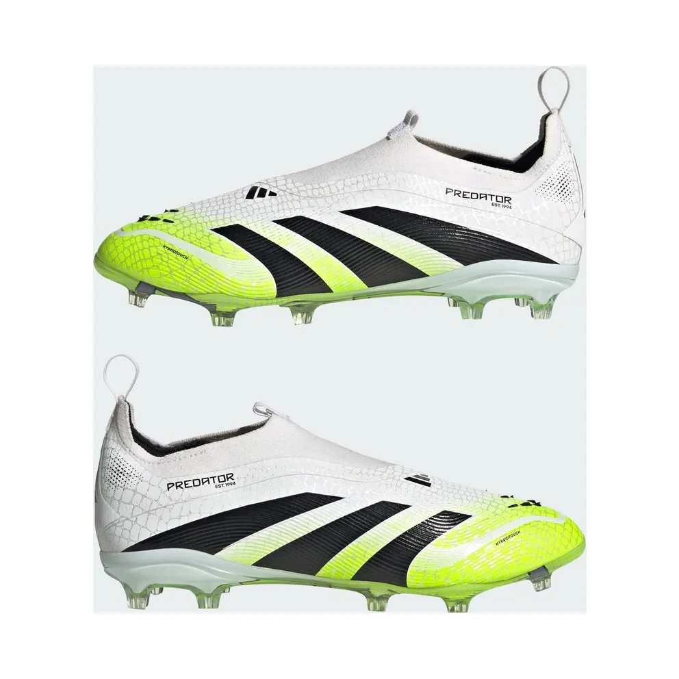 adidas Predator Elite Laceless Firm Ground Boots Kids “Cloud White / Core Black / Lucid Lemon” (JP9912)