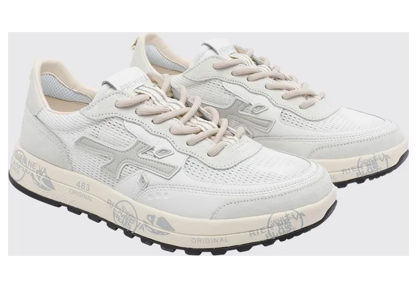 Premiata Nous Perforated Suede Sneakers White (NOUS8106)