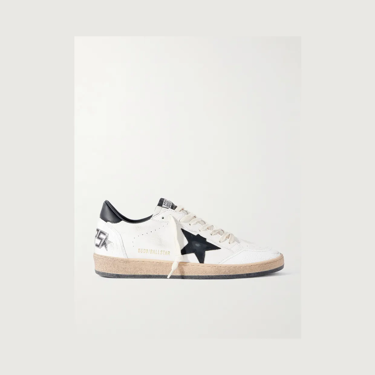 Golden Goose Ball Star Distressed Leather Sneakers White (GMF00117.F003771)