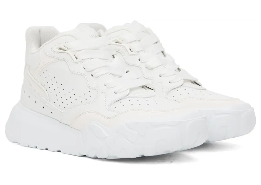 Alexander McQueen White New Court Low-Top Sneakers (708082WICD6) (4)