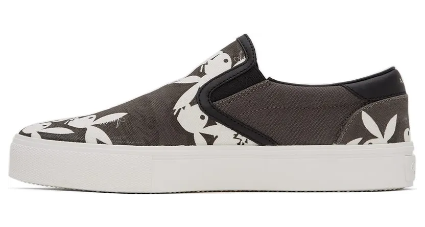 AMIRI Grey & White Playboy Edition Slip-On Sneakers (MFS006-043) (3)