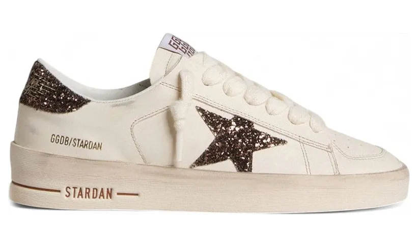 Golden Goose Stardan White Brown Glitter Star (GWF00128.F007939.10318)