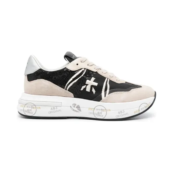 Premiata Cassie verfraaid met pailletten “Black” (CASSIE6720C)