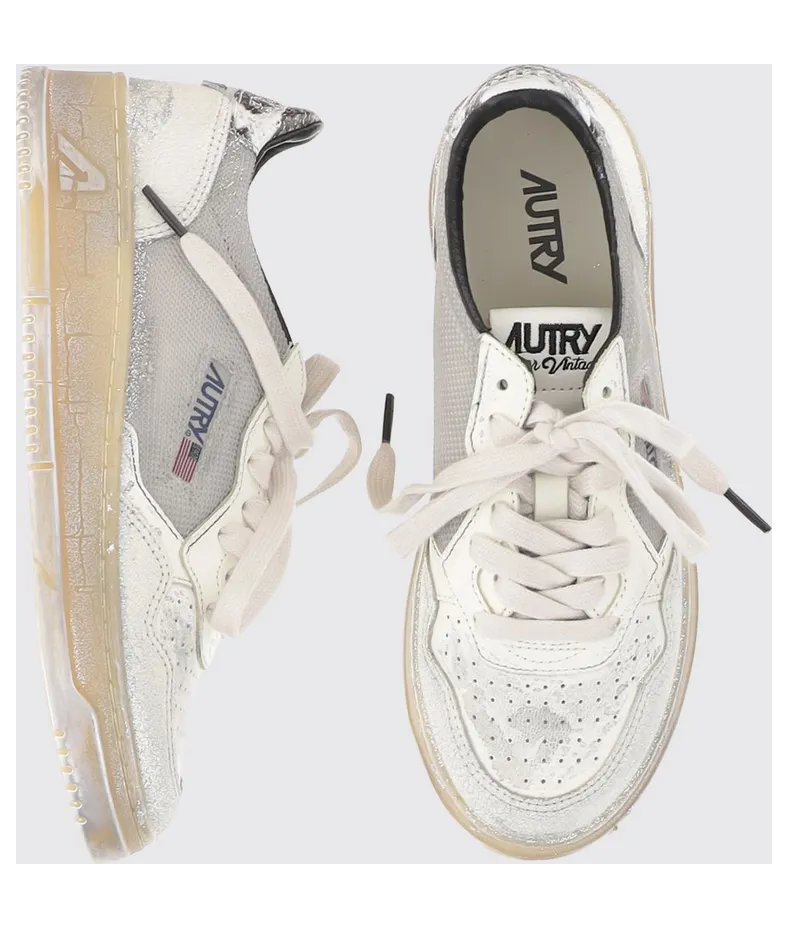 Autry Medalist Low Super Vintage Sneakers in Used Leather and Mesh Red (AVLWME01) (2)