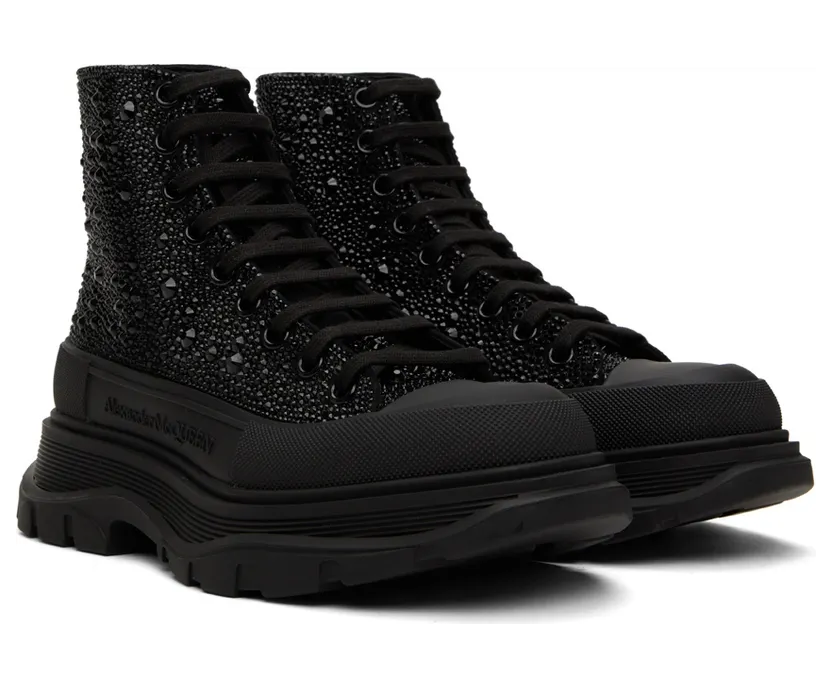 Alexander McQueen Black Stud High-Top Sneakers (688538WHCEJ) (4)
