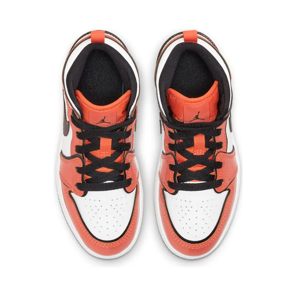 Jordan 1 Mid Turf Orange (PS) Turf Orange/White-Black (BQ6932-802)