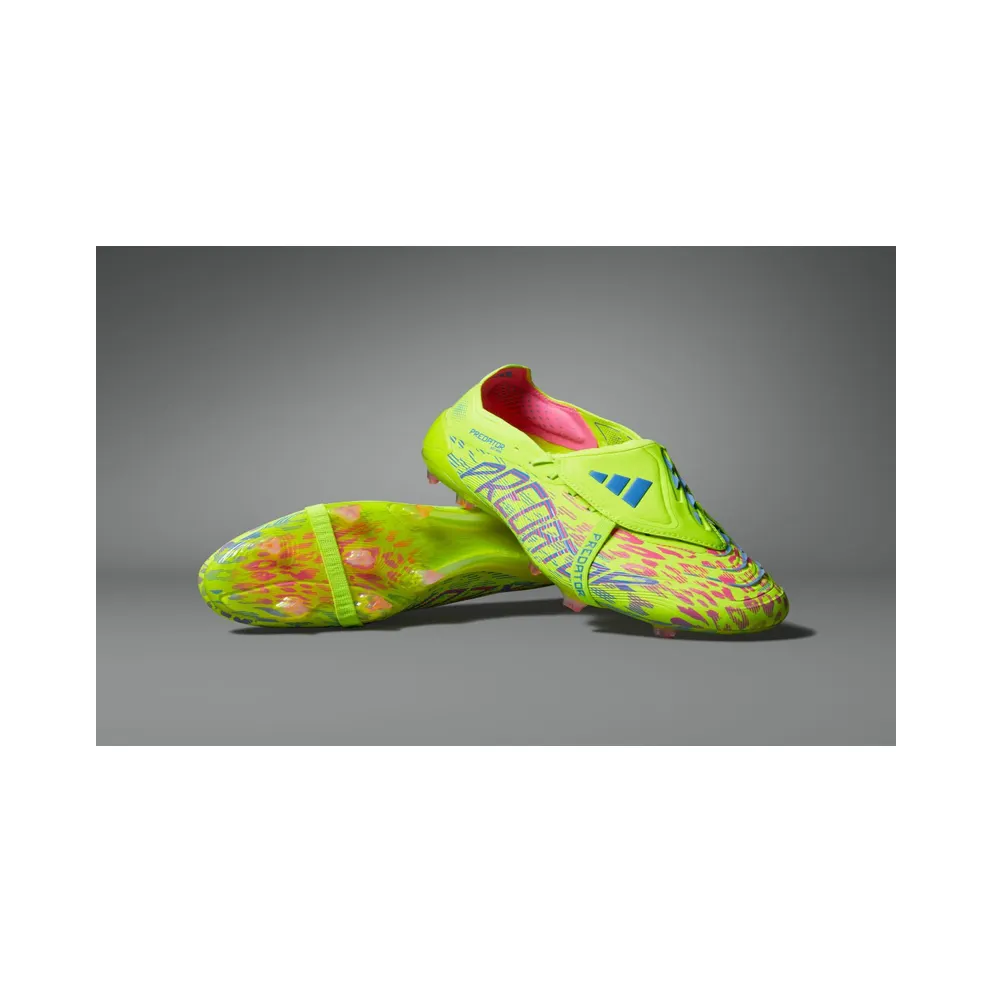 adidas Predator Elite Fold-over Tongue Firm Ground Boots “Lucid Lemon / Lucid Pink / Blue Fusion” (JH6421)