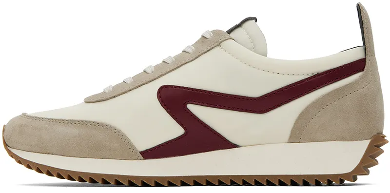 rag & bone Off-White & Burgundy Retro Runner (MGF22FF001PU1)