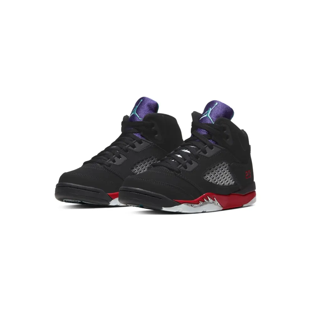 Jordan 5 Retro Top 3 (PS) Black/Fire Red-Grape Ice-New Emerald (CZ2990-001)