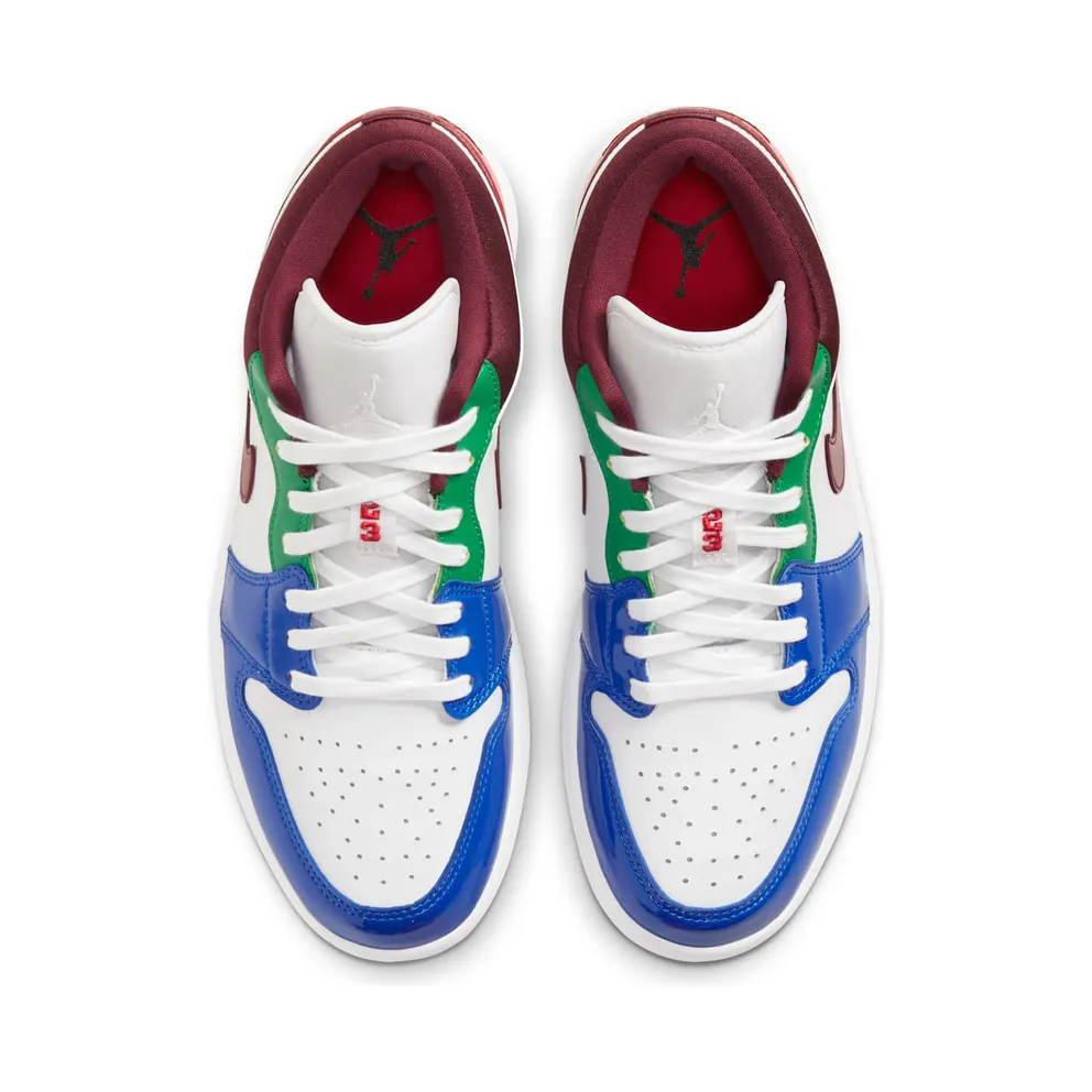 Jordan 1 Low Multi-Color (W) White/Hyper Royal-Gym Red (DB5455-100)