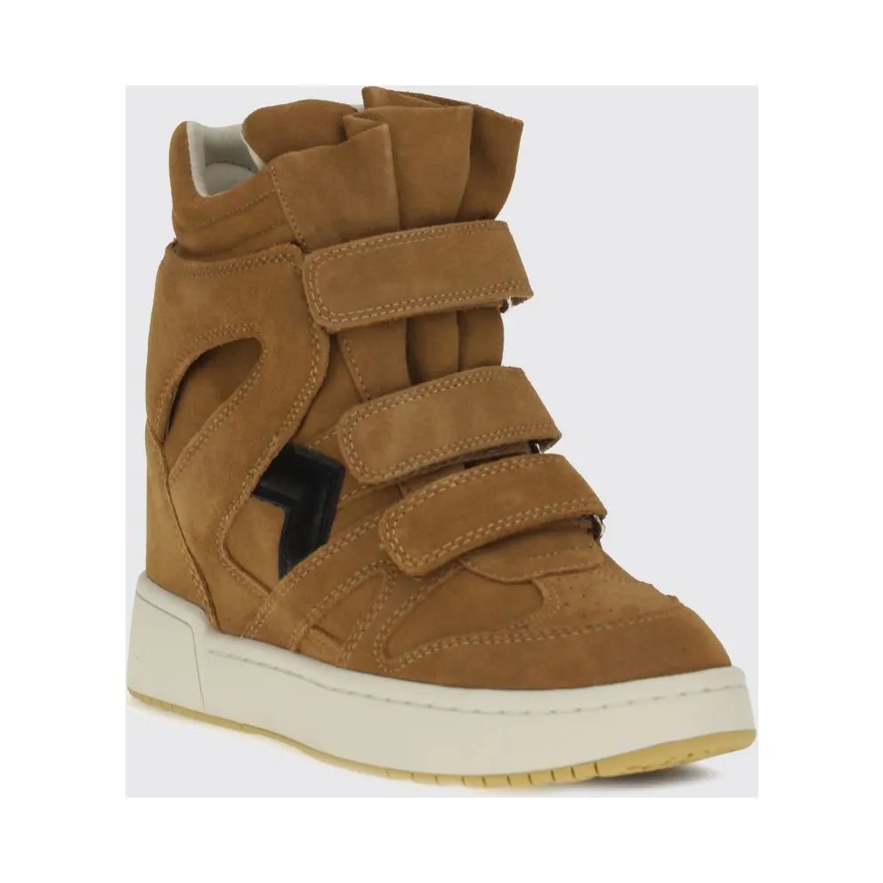 Isabel Marant Suede Leather High-Top with Internal Wedge Brown (BK0010FAD1E03SCOBK)