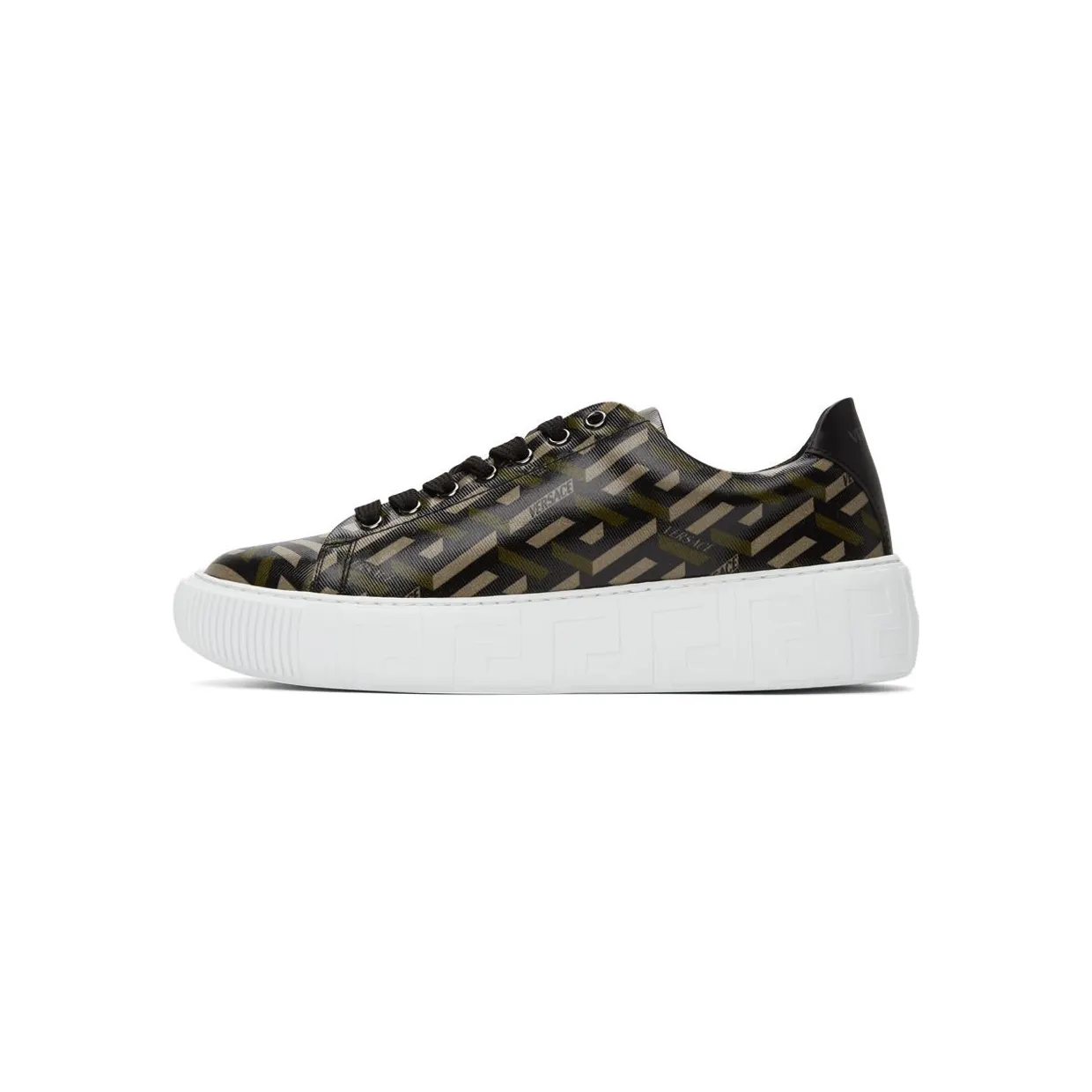 Versace Black & Grey ‘La Greca’ Low-Top Sneakers (DSU8404 1A01726) (3)