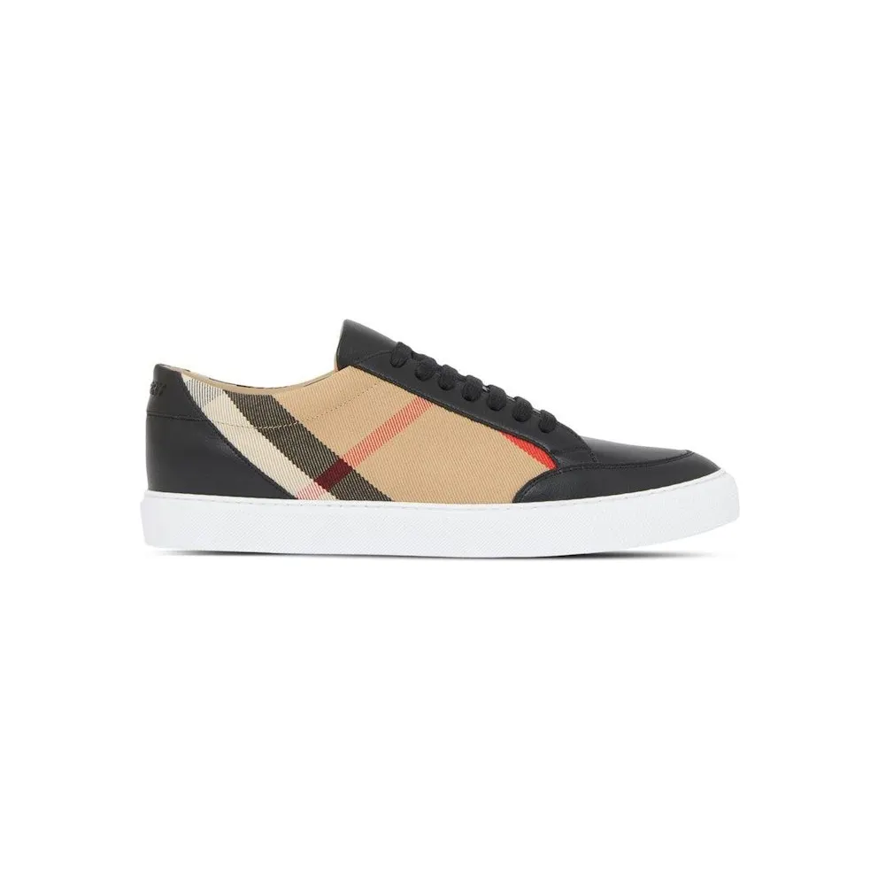 Burberry Leather Suede and House Check Sneakers Black Archive Beige Black White (8057508)