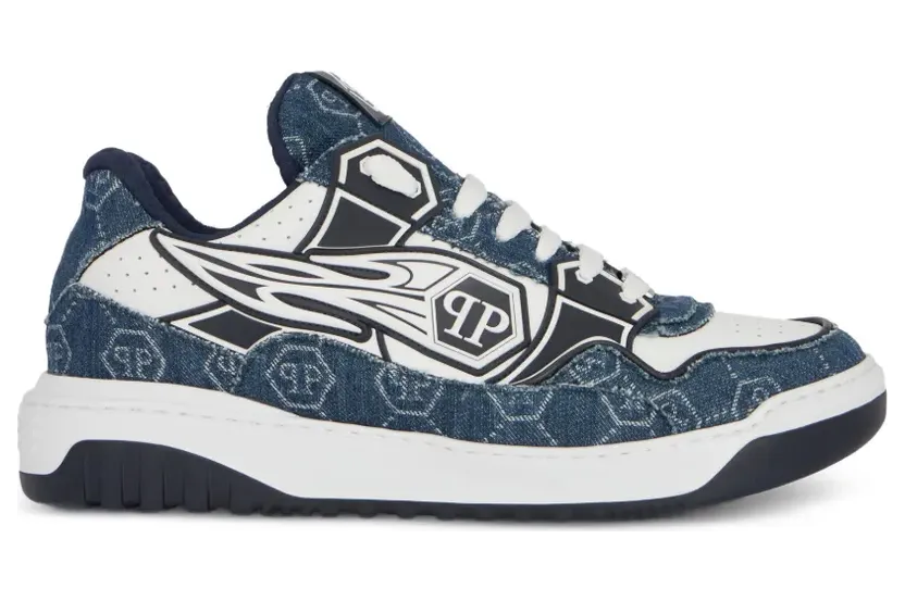Philipp Plein Moonwalker sneakers met veters – Blauw (SAFSMSC4077PLE005N)
