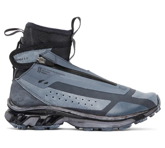 11 by Boris Bidjan Saberi Black and Blue Salomon Edition Bamba 3 High Sneakers (166 11xS)