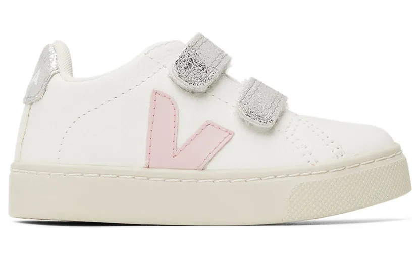 Veja Baby White & Silver Leather Esplar Sneakers (SV0502529)