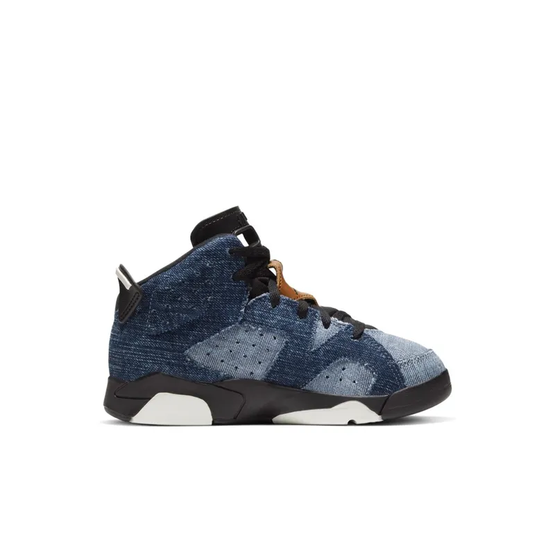 Jordan 6 Retro Washed Denim (PS) Washed Denim/Sail-Varsity Red-Black (CV5487-401)