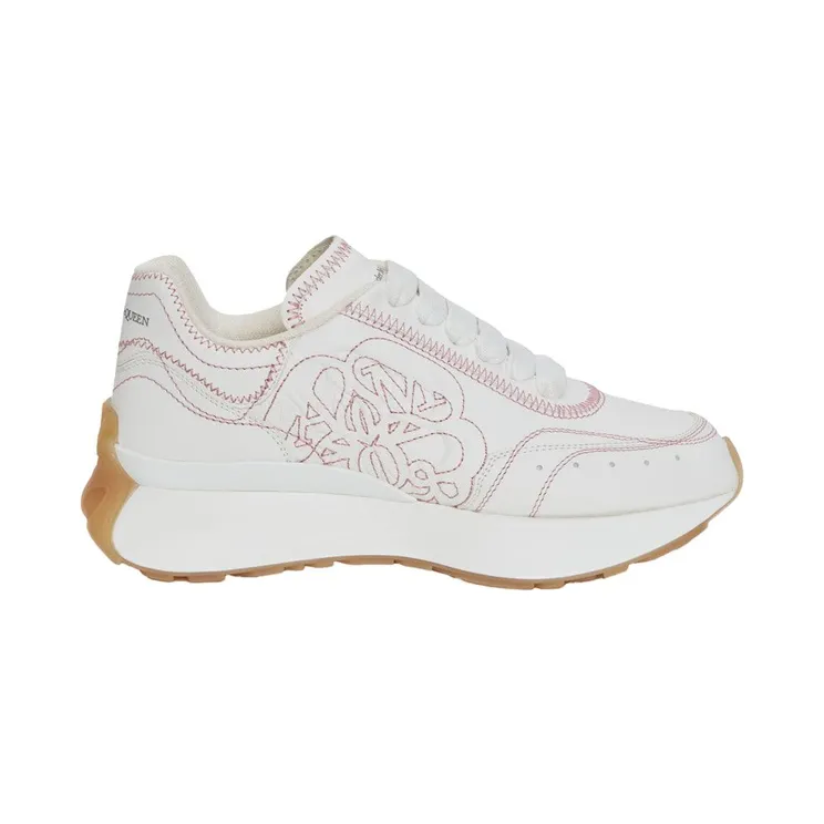 Alexander McQueen Sprint Runner White Pink Trim (742737WIDN18819)