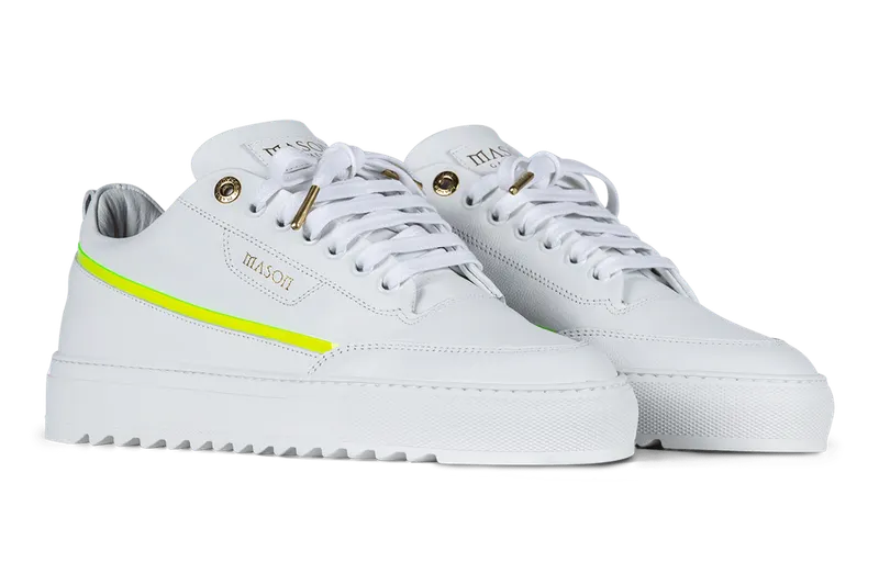 Mason Garments Torino Leather/Stamp/Translucent White/Fluo Green (FW20-18B)
