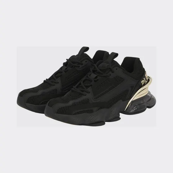Plein Sport Runner PS Thunder Mix Low-Top Mesh Sneakers with Notched Sole Black 1 (SAESUSC0750STE003N0293)