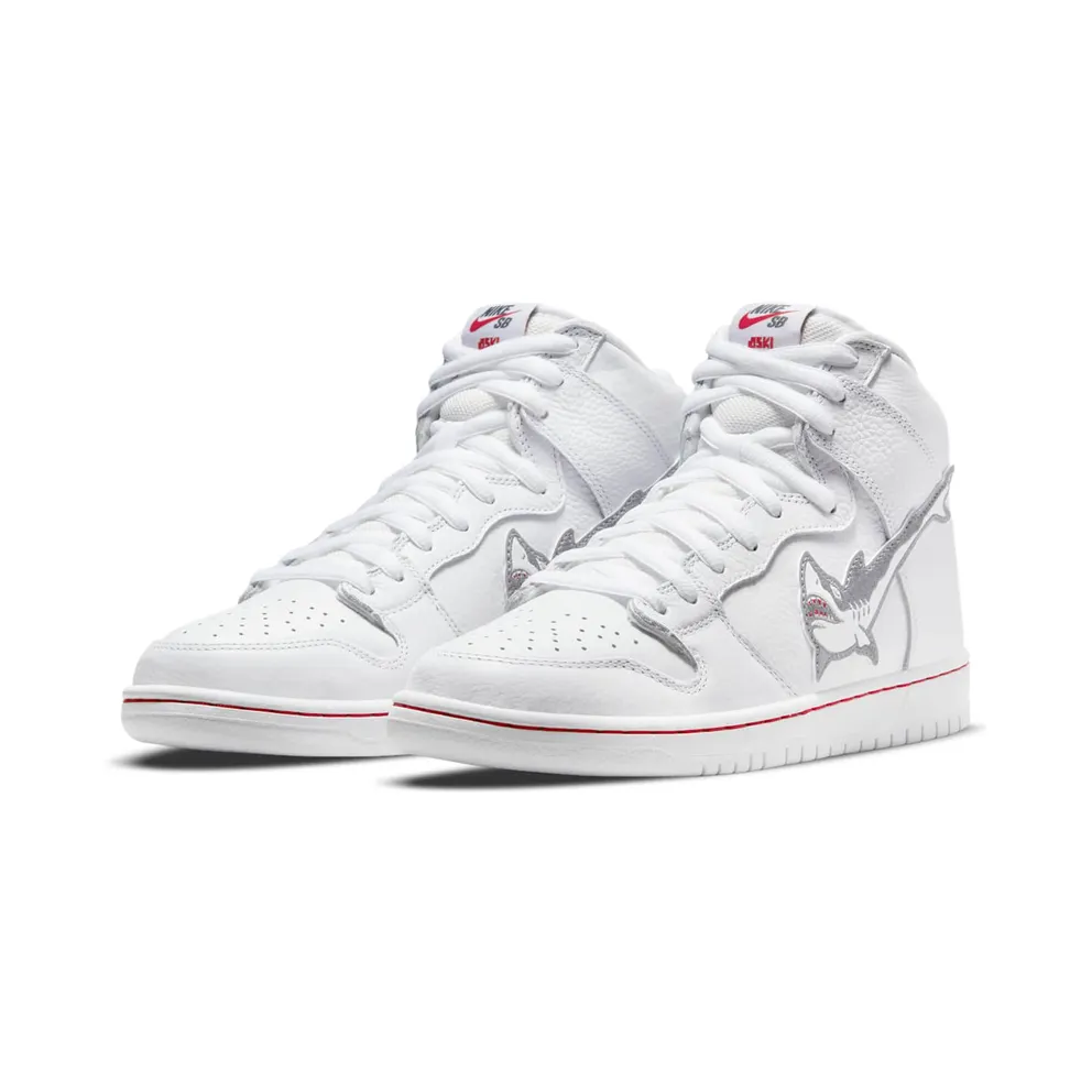 Nike x Oski SB Dunk High Great White Shark – “White / Grey / Red” (DC8908-105)