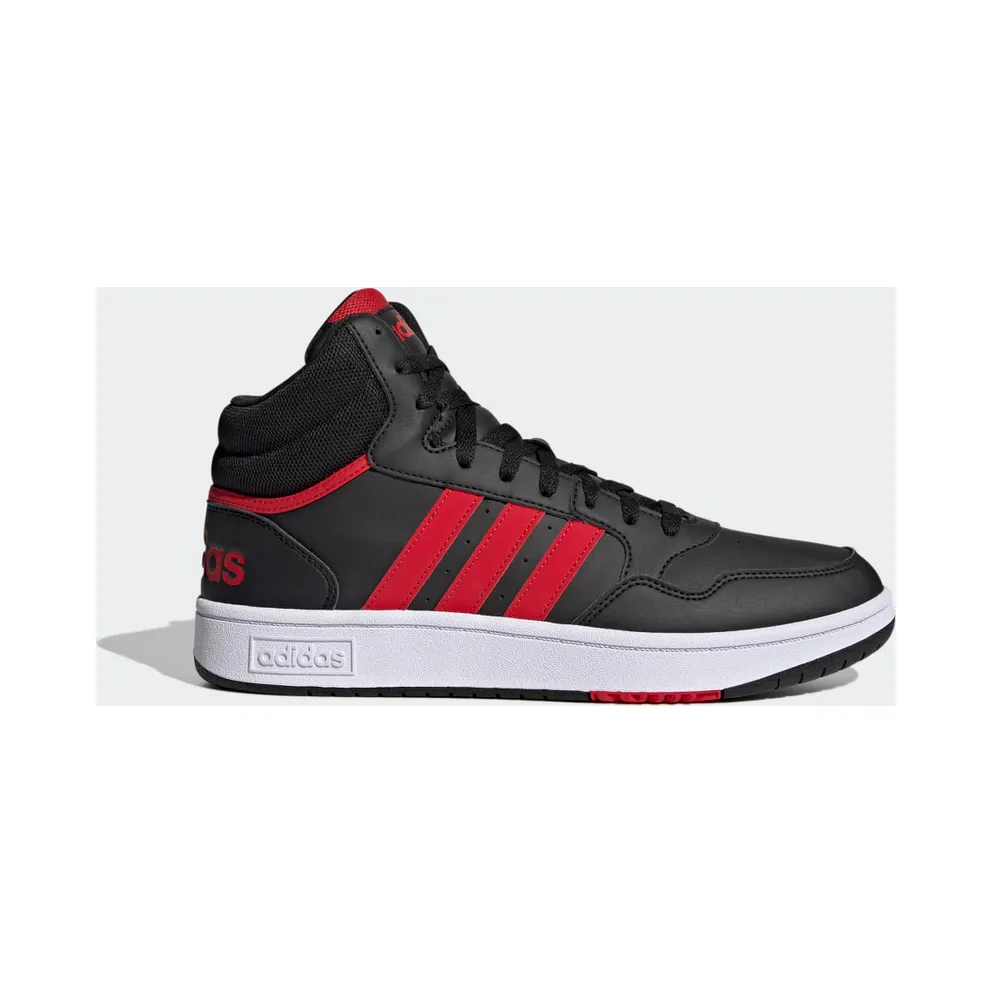 Adidas Hoops 3.0 Mid Lifestyle Basketball Classic Vintage Core Black / Better Scarlet / Cloud White (ID9835)