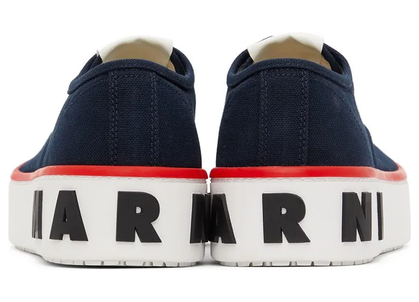 Marni Navy Maxi Logo Paw Sneakers (SNZU009503 P3571) (4)
