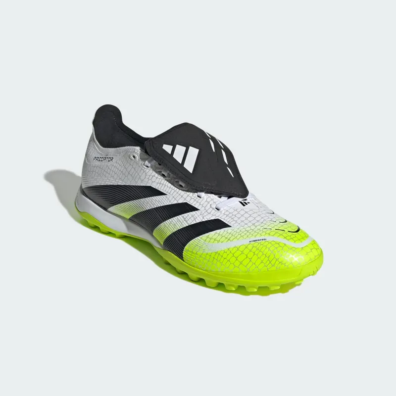 adidas Predator League Fold-Over Tongue TF Cloud White Core Black Lucid Lemon (JQ1072)