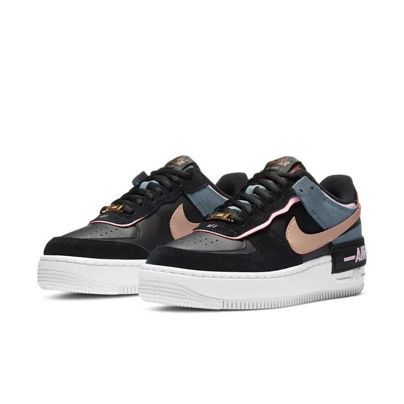 Nike WMNS Air Force 1 Shadow Black Light Arctic Pink Claystone Red (2020) (CU5315-001)