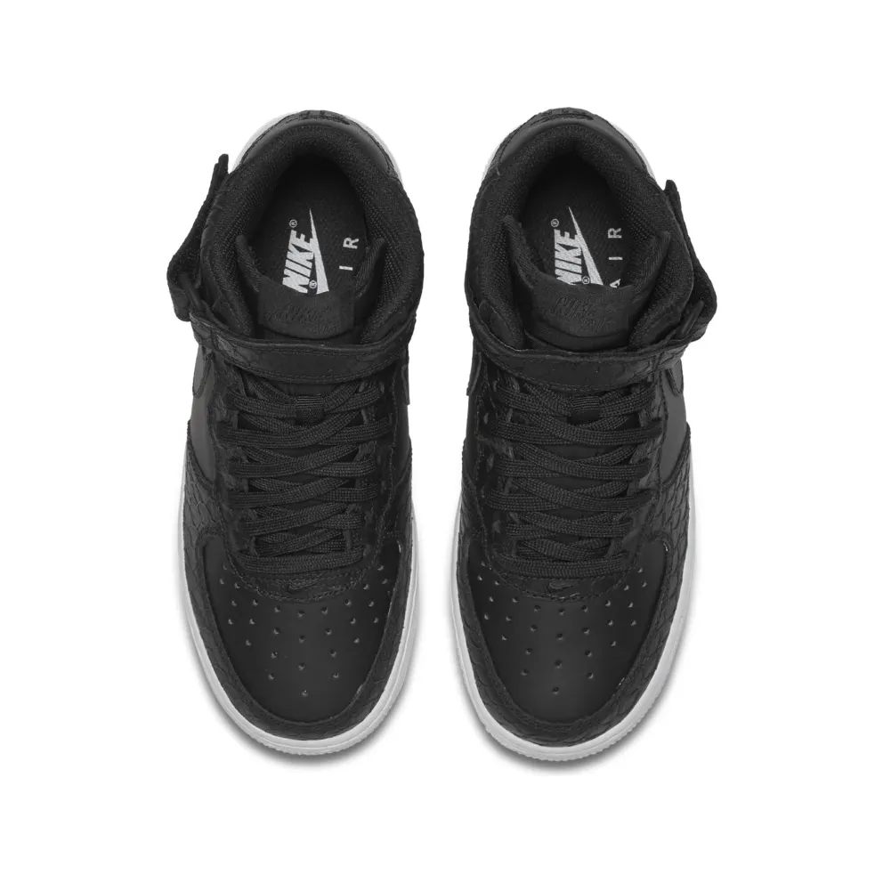 Nike Air Force 1 Mid Black Snake (GS) Black/Black-White (820342-001)