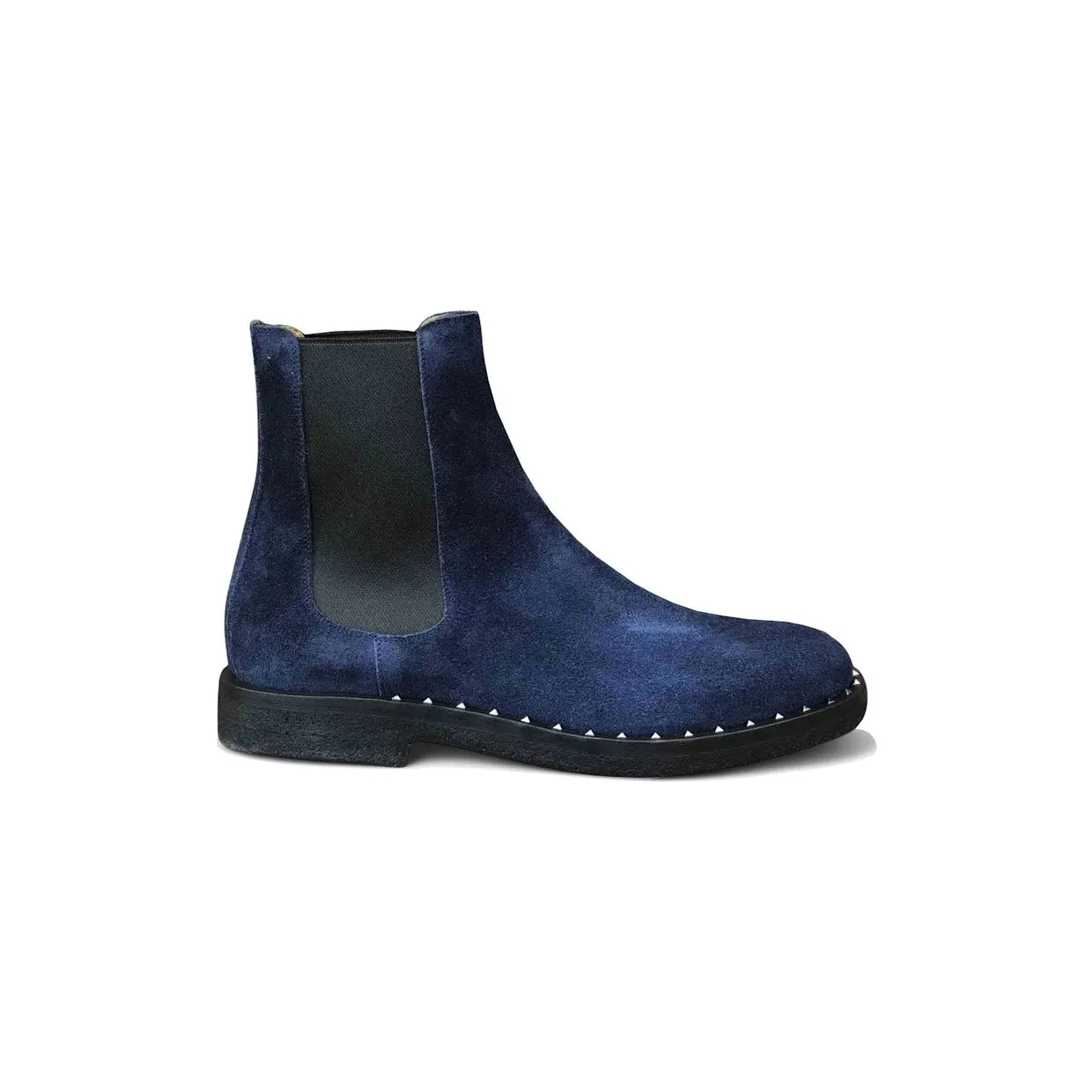 Valentino Garavani Suede Soul Rockstud Chelsea Boots Oceano Blue (QY2S0A38 VEF 648)