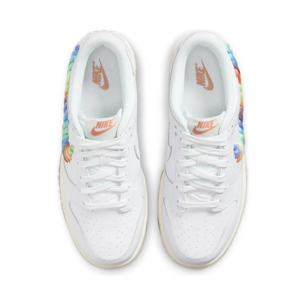 Nike Dunk Low SE GS “Rainbow Lace Swoosh White” (FN4861-100)