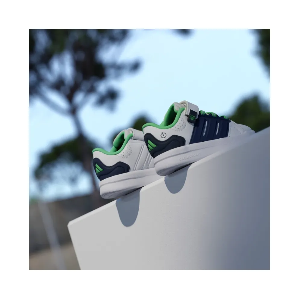 Adidas LIGHTORAMA COURT Shoes PEUTERS Cloud White / Night Indigo / Screaming Green (KJ7001)