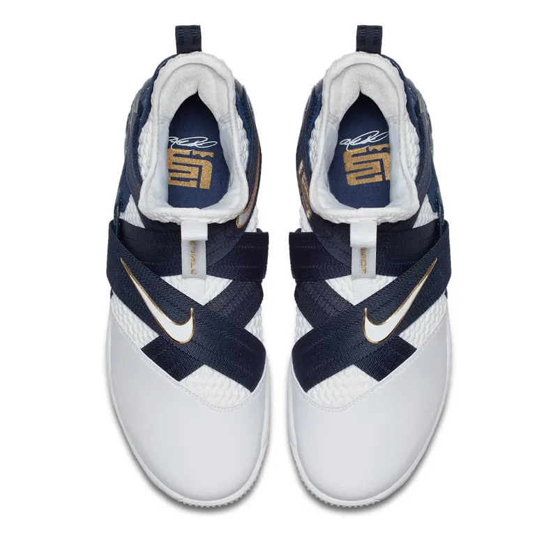 Nike LeBron Zoom Soldier 12 25 Straight White/Midnight Navy-Mineral Yellow-White (AO4054-100)