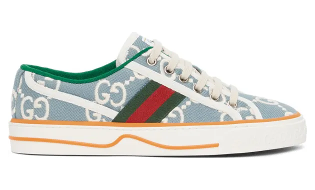 Gucci Blue GG Supreme Gucci Tennis 1977 Sneakers (606110 H0G10)