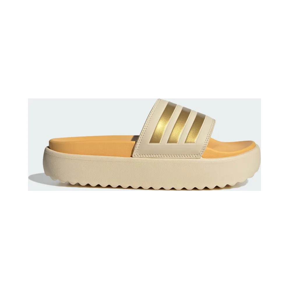 adidas Adilette Platform Slides Crystal Sand Gold Metallic Semi Spark (IF3422)