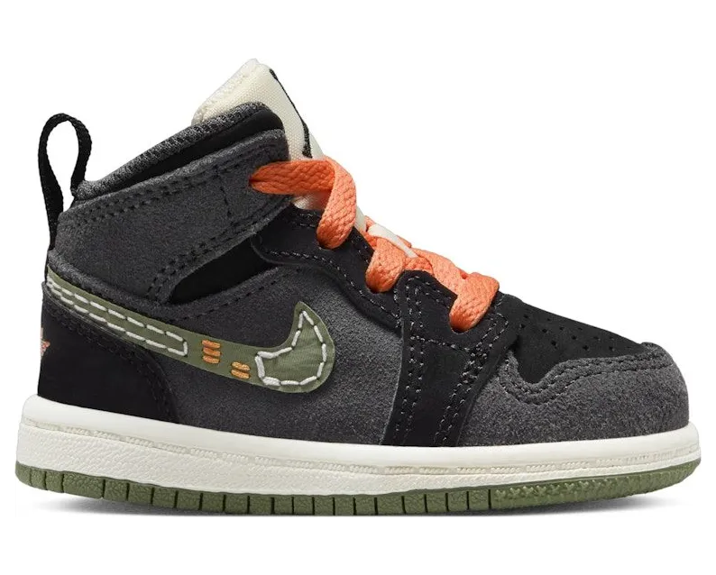 Jordan 1 Mid SE Craft Anthracite Black Bright Mandarin Sky J Light Olive (FD9093-003)