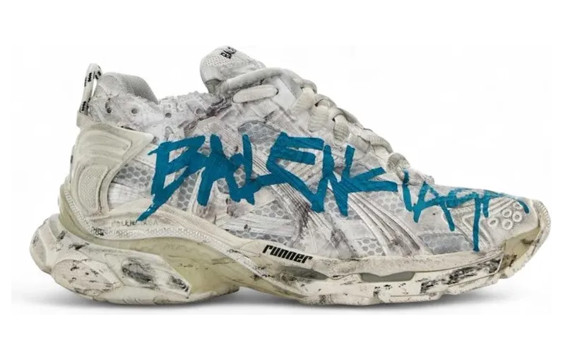 Balenciaga Runner Graffiti White Blue (772767W3RBQ9040)