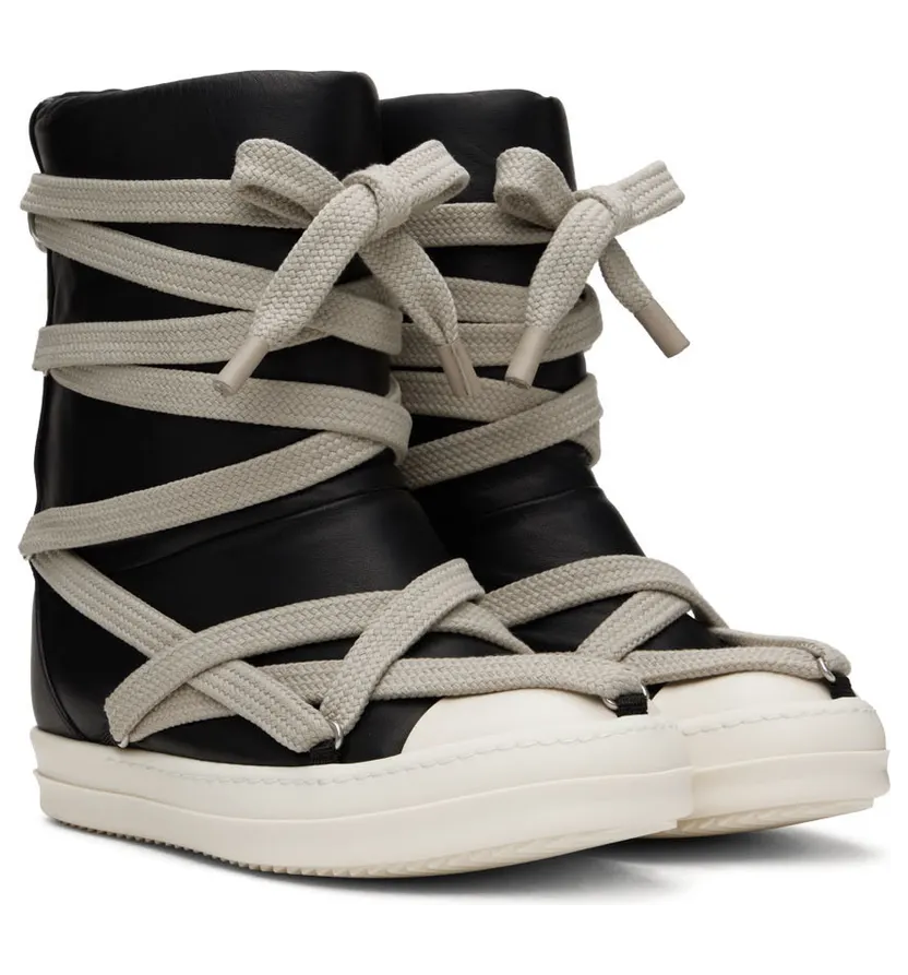 Rick Owens Black Jumbo Puffer Megalaced Sneakers (RU02B2895 LLPW1) (4)