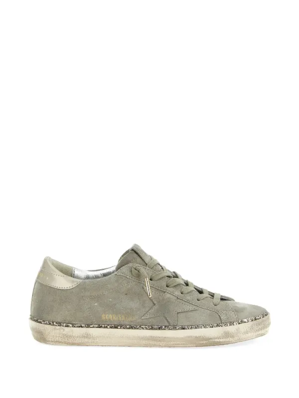 Golden Goose Super-Star leren sneakers with glitter – Green (GWF00857F008059)