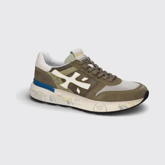 Premiata Mick Suede and Nylon Sneakers Green (MICK8086)