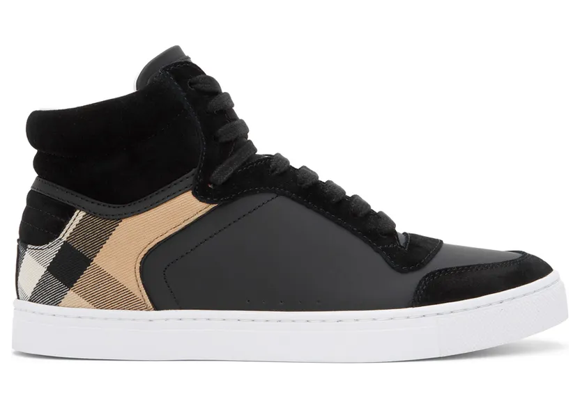 Burberry Black House Check Reeth High-Top Sneakers (8024122)
