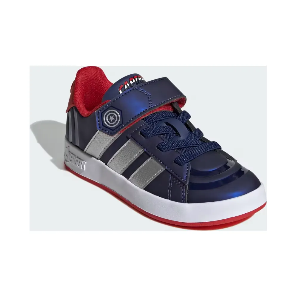 adidas Marvel Avengers Grand Court Shoes Kids “Dark Blue / Matte Silver / Better Scarlet” (HP3619)