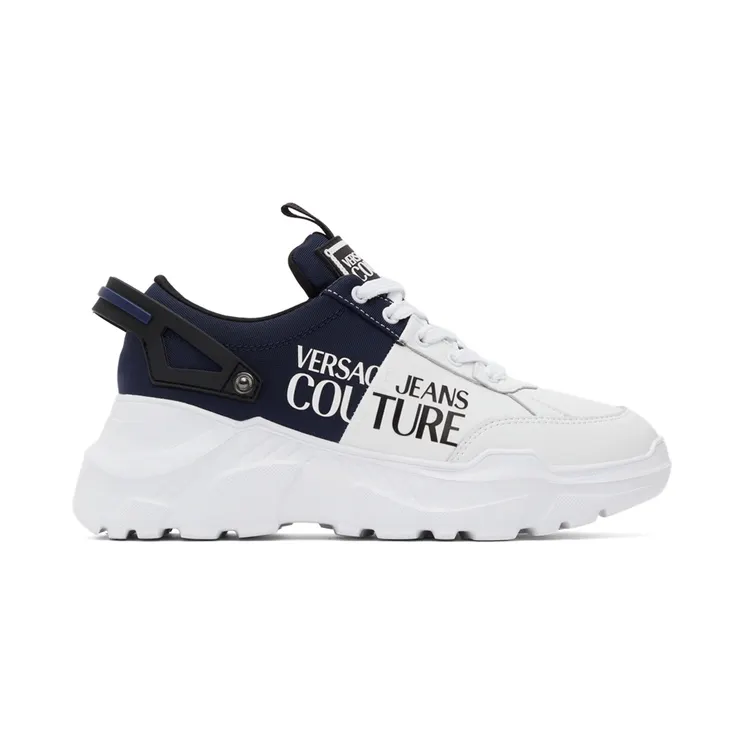 Versace Jeans Couture White & Navy Speedtrack Sneakers (E71YA3SC2 EZS052)