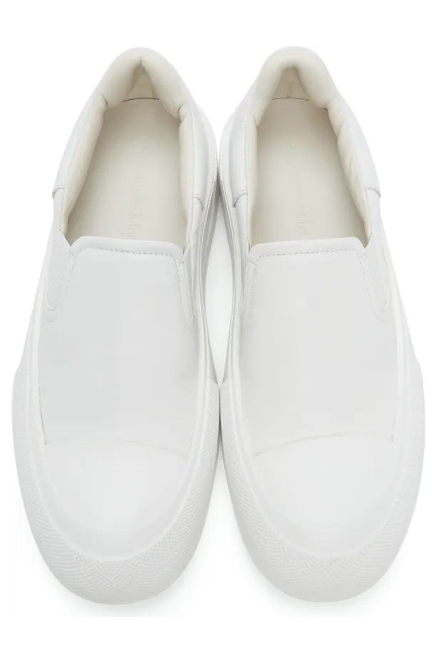 Alexander McQueen White Deck Skate Plimsoll Sneakers (654592WHZT8) (5)