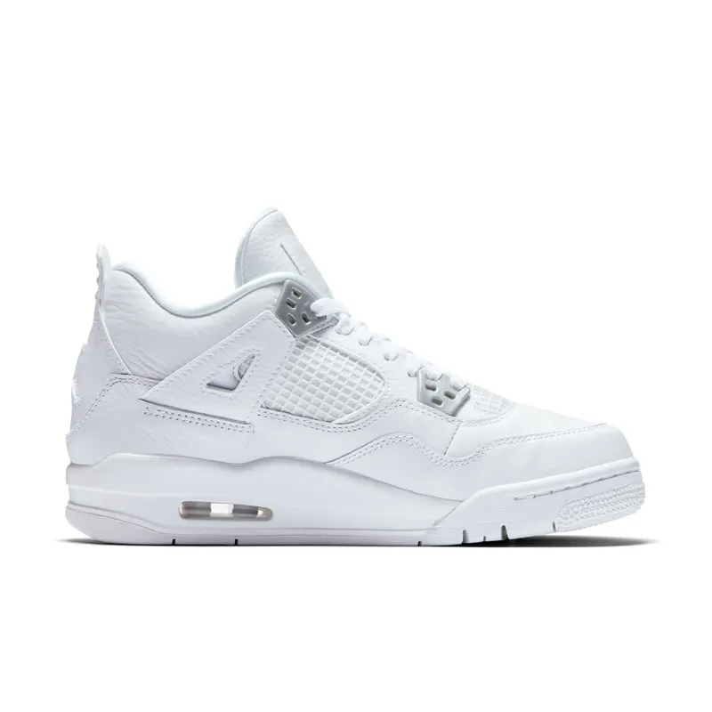 Jordan 4 Retro Pure Money 2017 (GS) White/Metallic Silver-Pure Platinum (408452-100)
