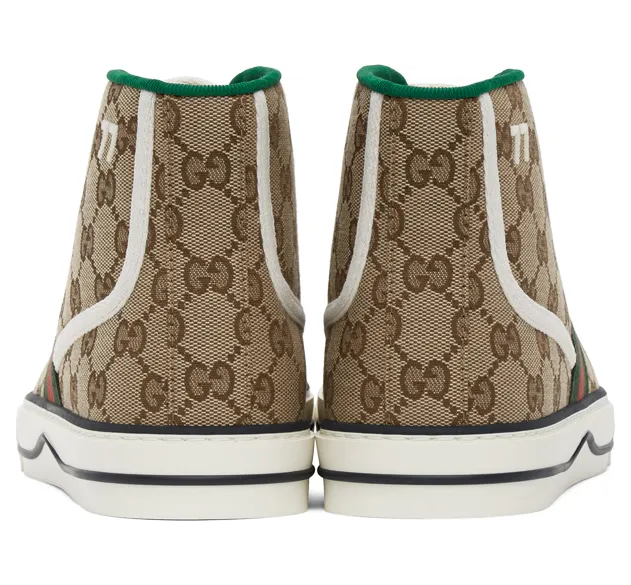 Gucci Beige ‘Gucci Tennis 1977’ High-Top Sneakers (627838 HVK70) (4)