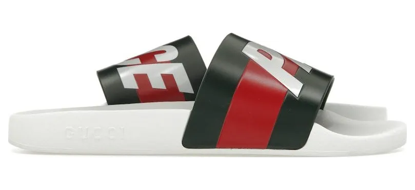 Palace x Gucci Logo Web Slide Sandal White (723349 9AAAF 8818)