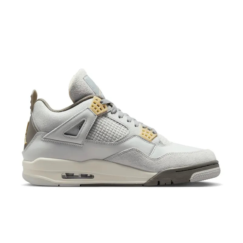 Air Jordan 4 SE Craft “Photon Dust” (DV3742-021): lichtgrijs, ruig suède en een beetje vanillegeel (3)